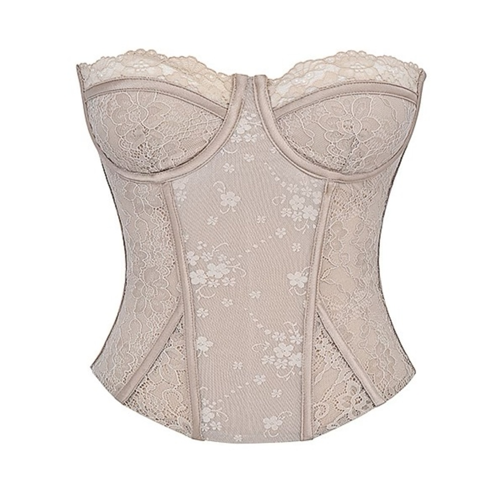 House of CB Mistress Rocks Ecru Lace Underwired Corset size small with large cup